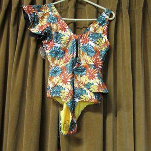 New Womens Telaura Tropical Leaves One Piece Swimsuit